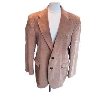 Circle S Mens Western Blazer Tan Corduroy 44R Elbow Patches Cowboy Sport Coat